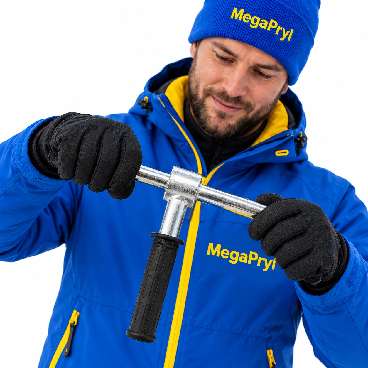 Jääkaira-adapteri metalli- ja kumikahvalla