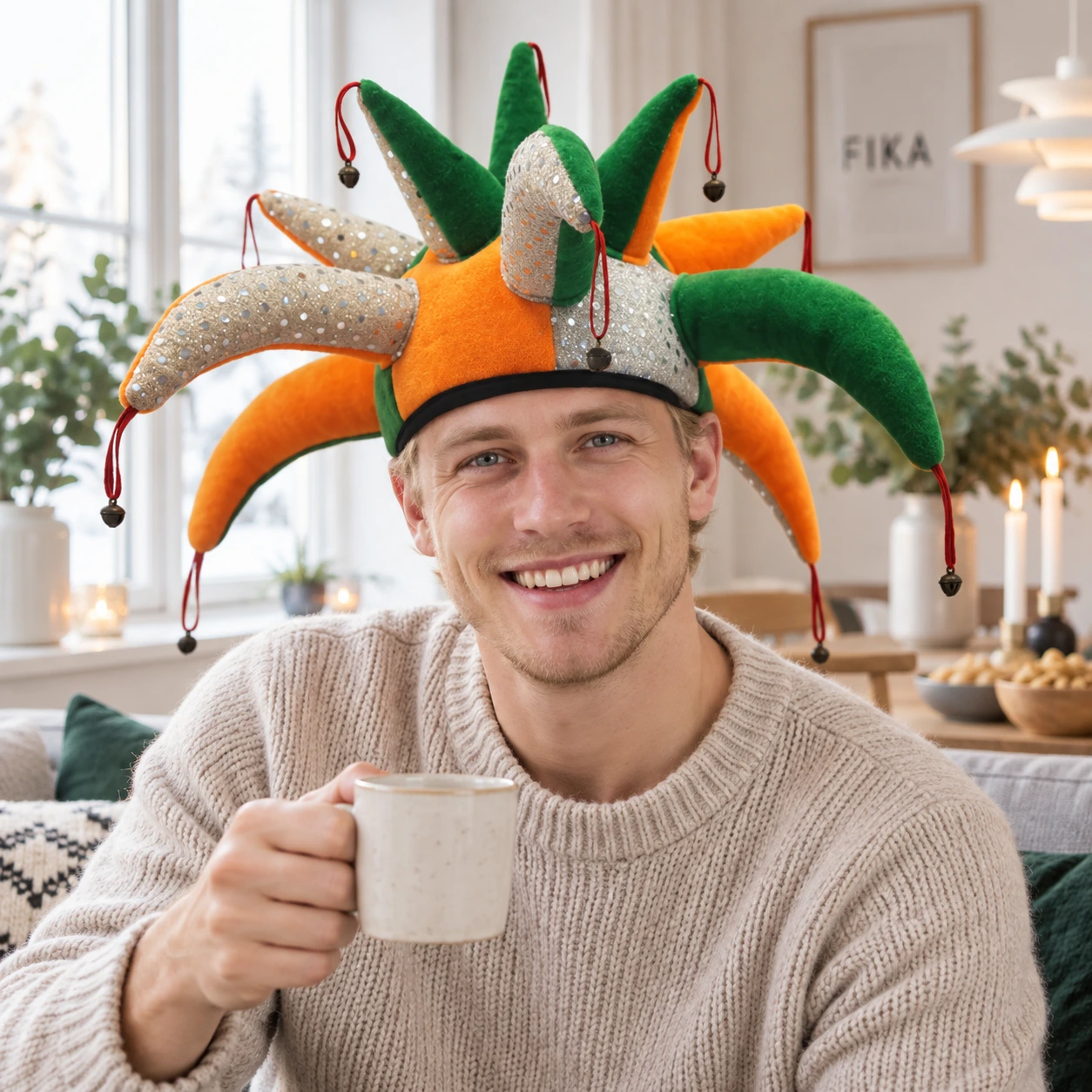 Färgglad Narhatt med Bjällror