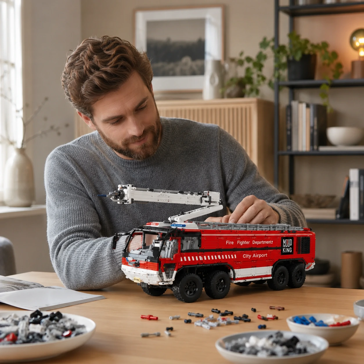 Byggklossats brandbil flygplats räddningsfordon