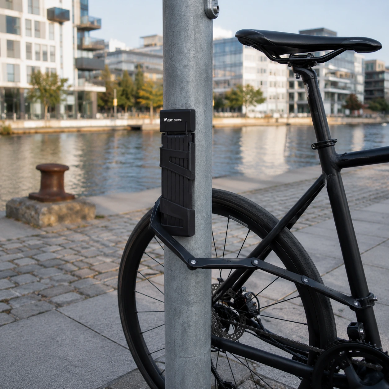 Vikbart cykellås för cykel och elsparkcykel