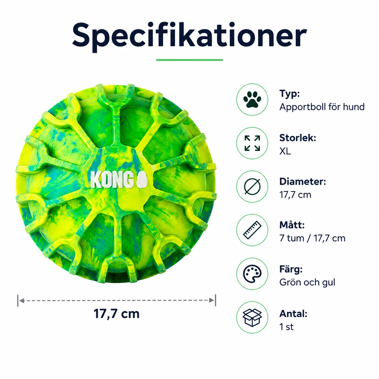 Apportboll för hund som flyter, XL