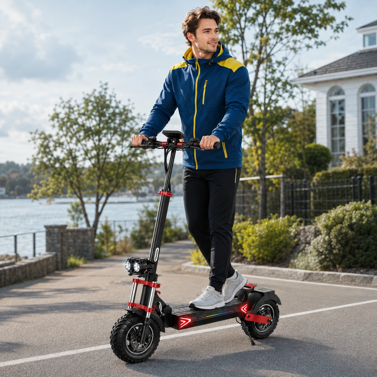 Elscooter 12 Tum Dubbelmotor 2400 W med 20 Ah Batteri