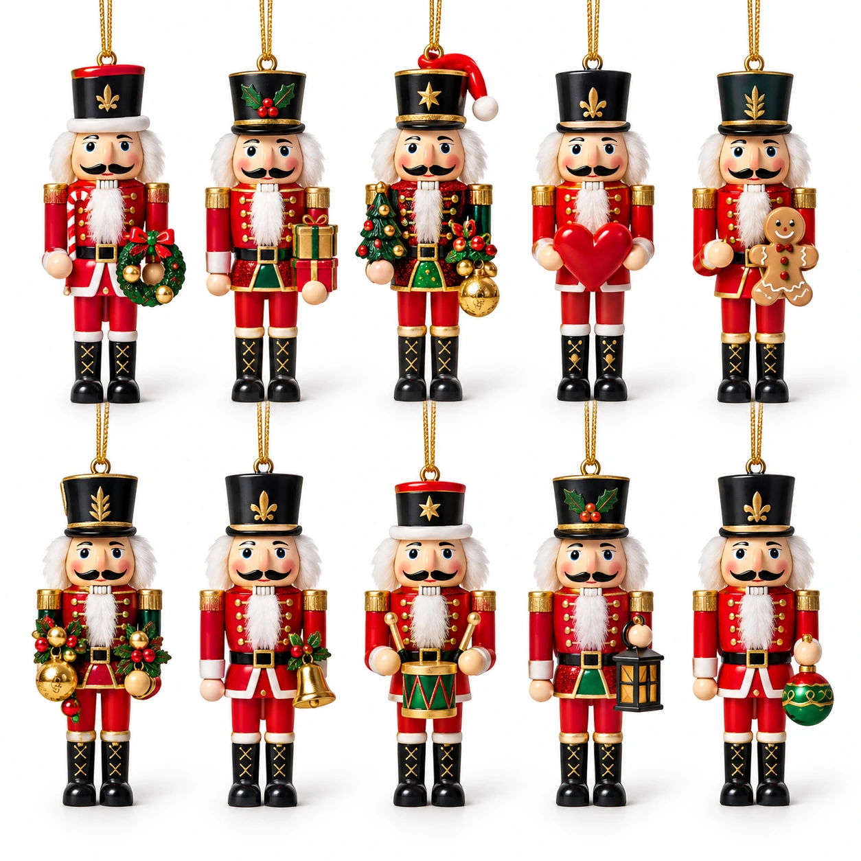 Nötknäpparhängen för julgran, 10-pack
