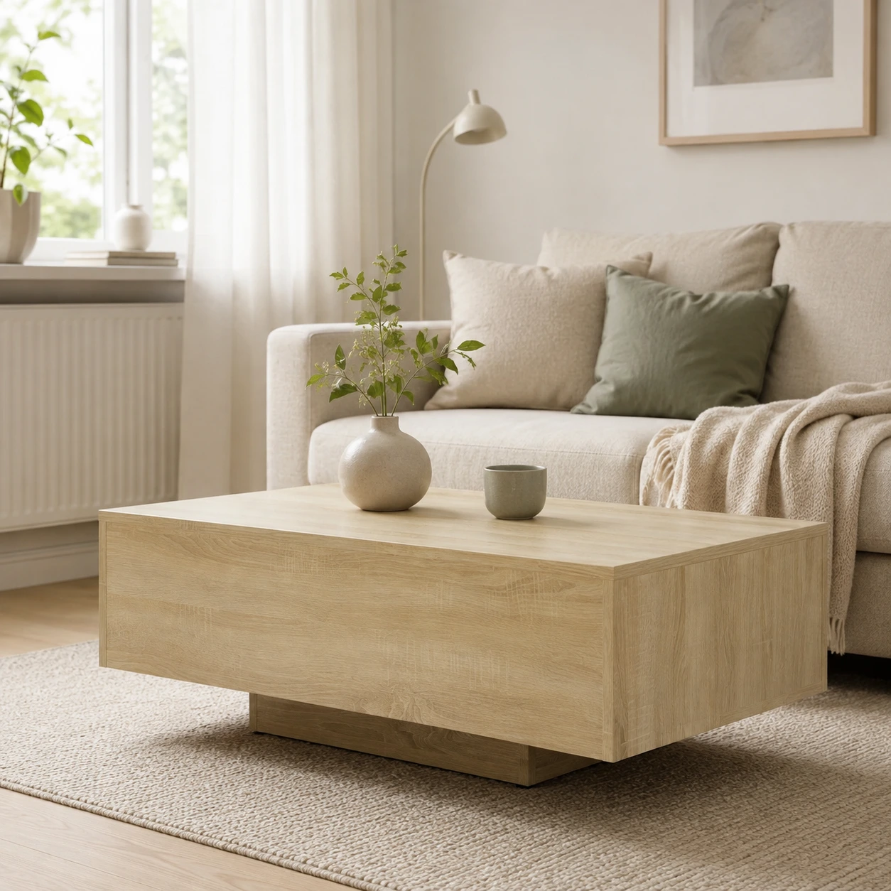 Soffbord för vardagsrum i sonoma-ek 85x55x31 cm