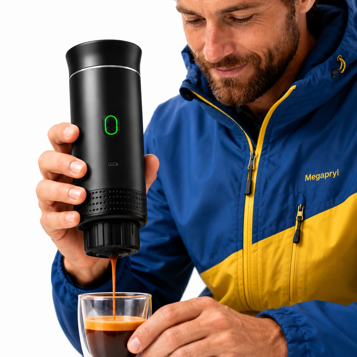 Bärbar Espressomaskin 20 Bar för Kapslar och Pulver