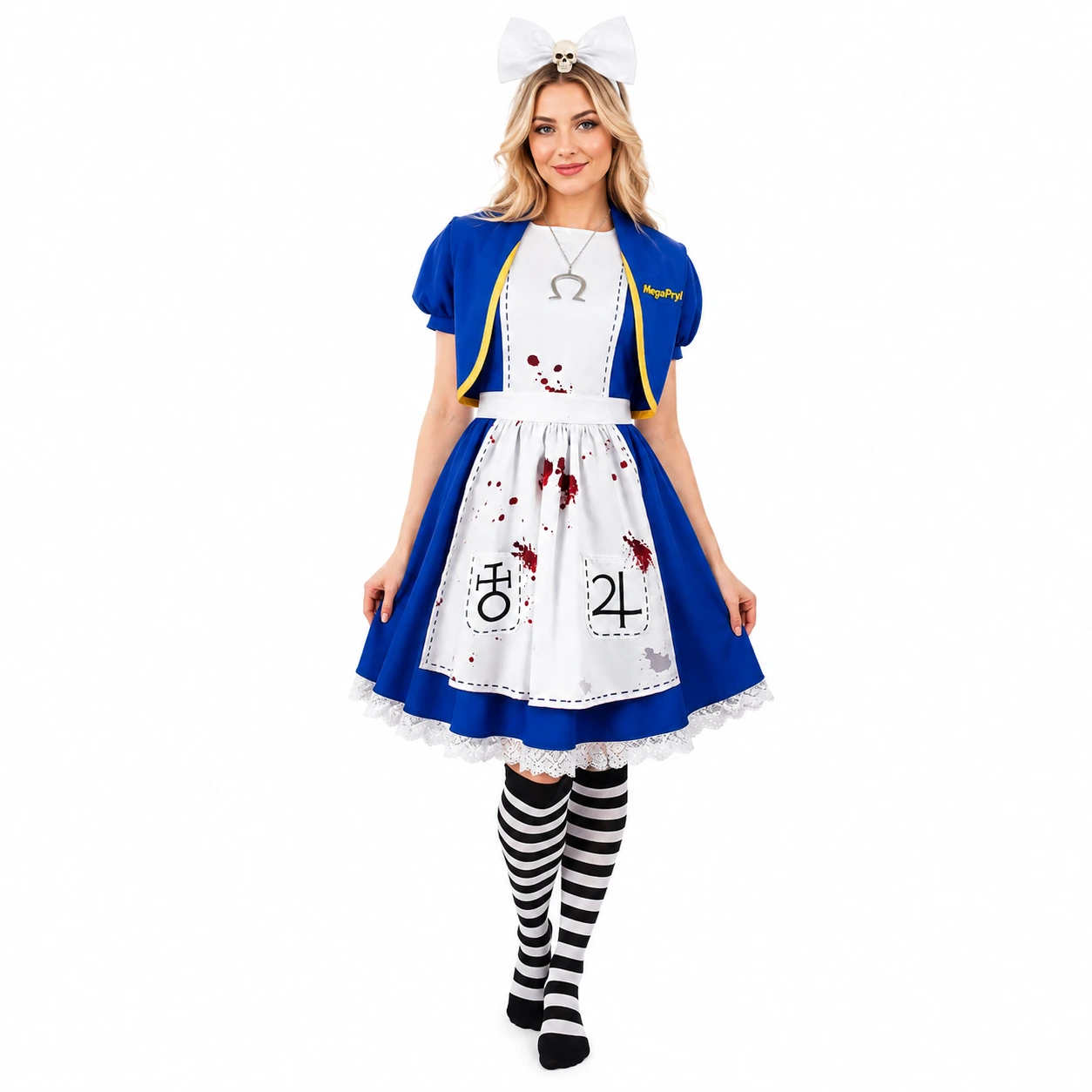 Cosplayklänning med förkläde för maskerad och Halloween