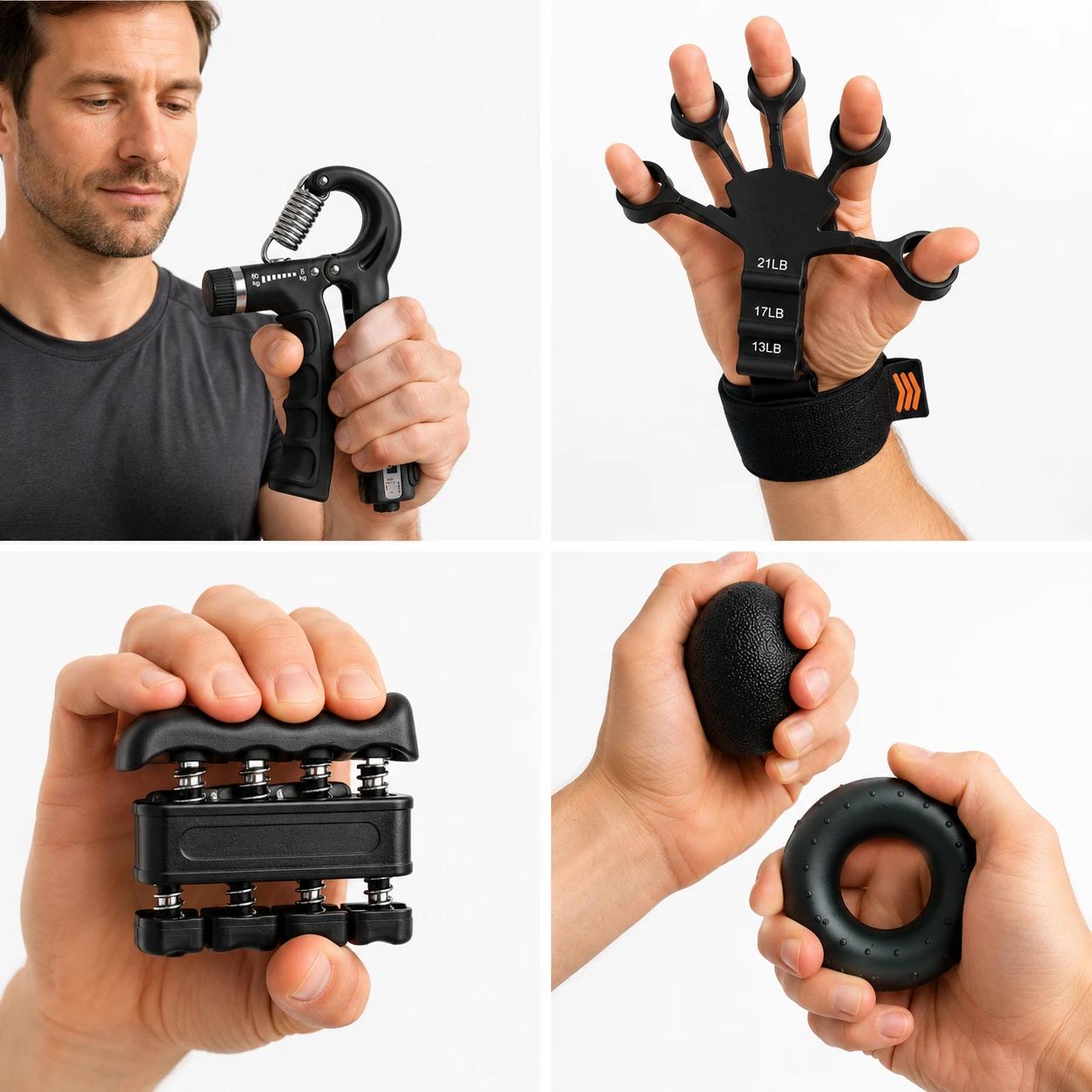 Grepptränare 6-pack – Hand- & Fingertränare