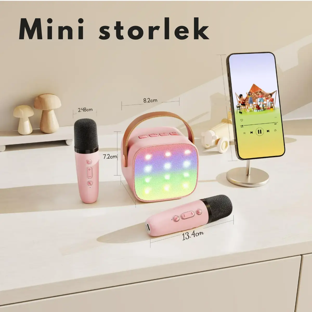 Karaoke Maskin med 2 Trådlösa Mikrofoner 6