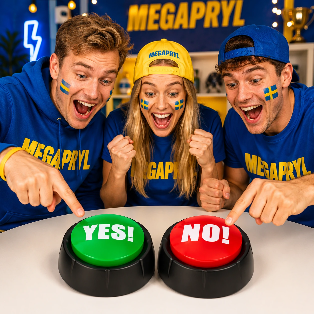 Quizknappar Yes No – Med Roliga Ljudeffekter