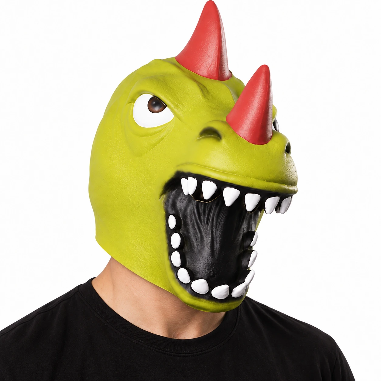 Heldekkende dinosaurmaske i lateks
