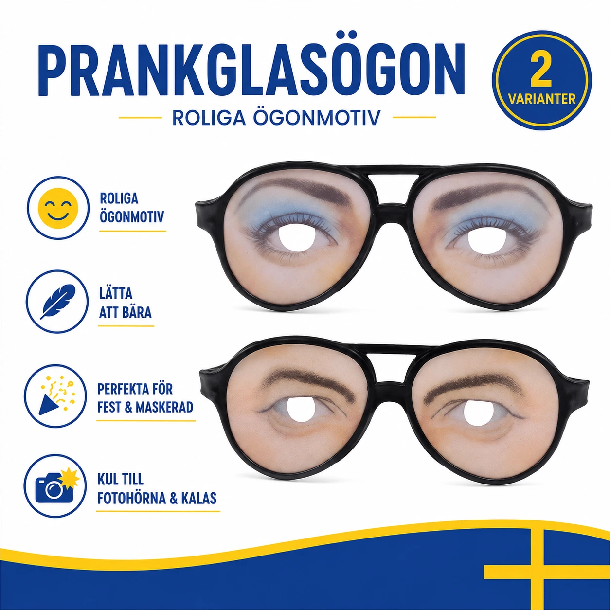 Skämtglasögon med Roliga Ögonmotiv