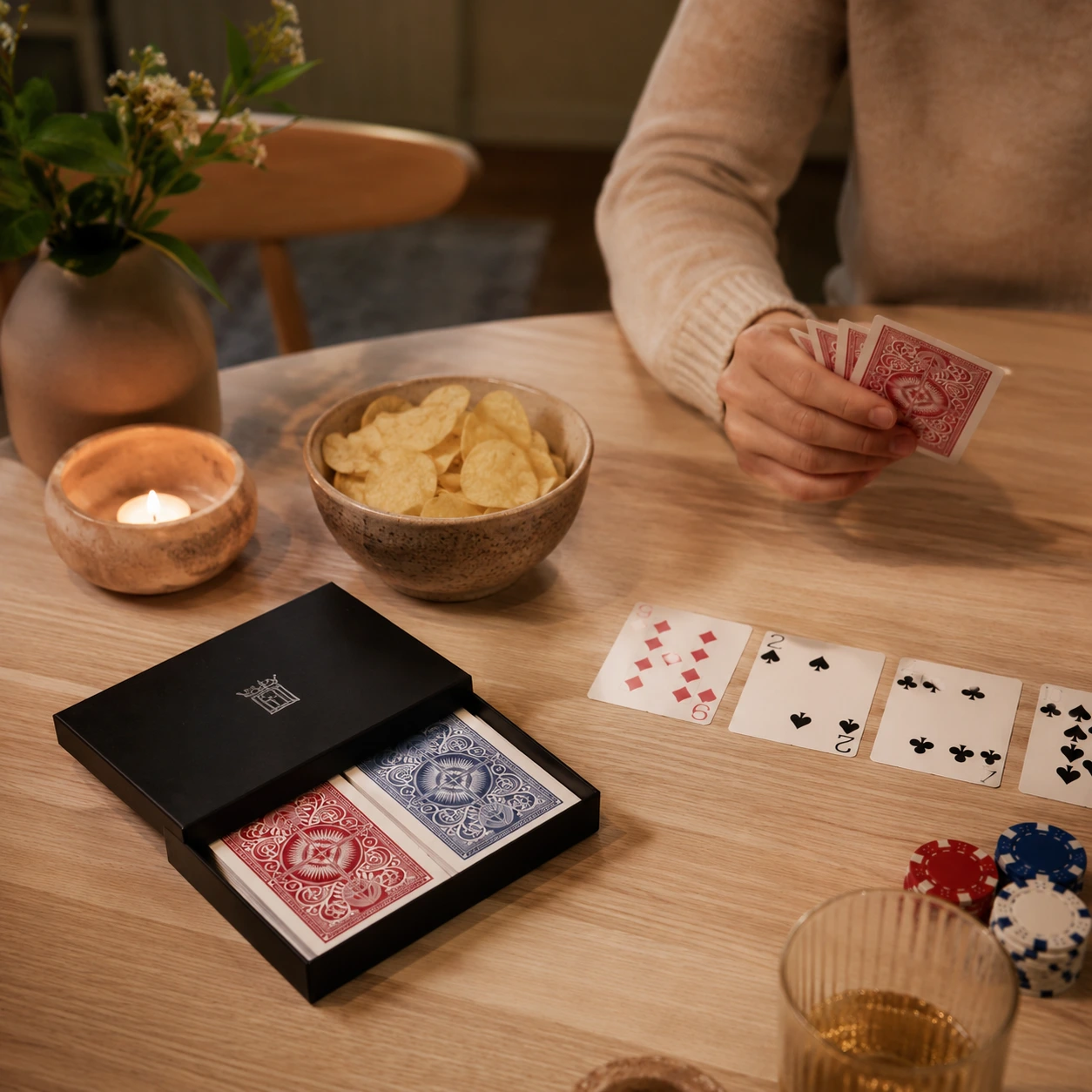 Spelkort i presentask för poker och kortspel