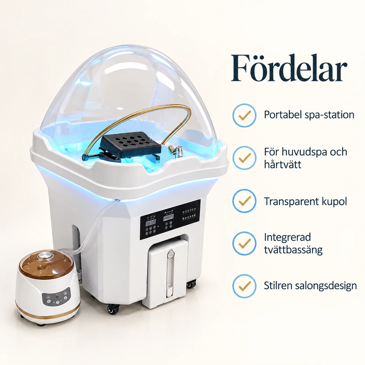 Portabel hårspa-enhet för huvudspa och hårtvätt