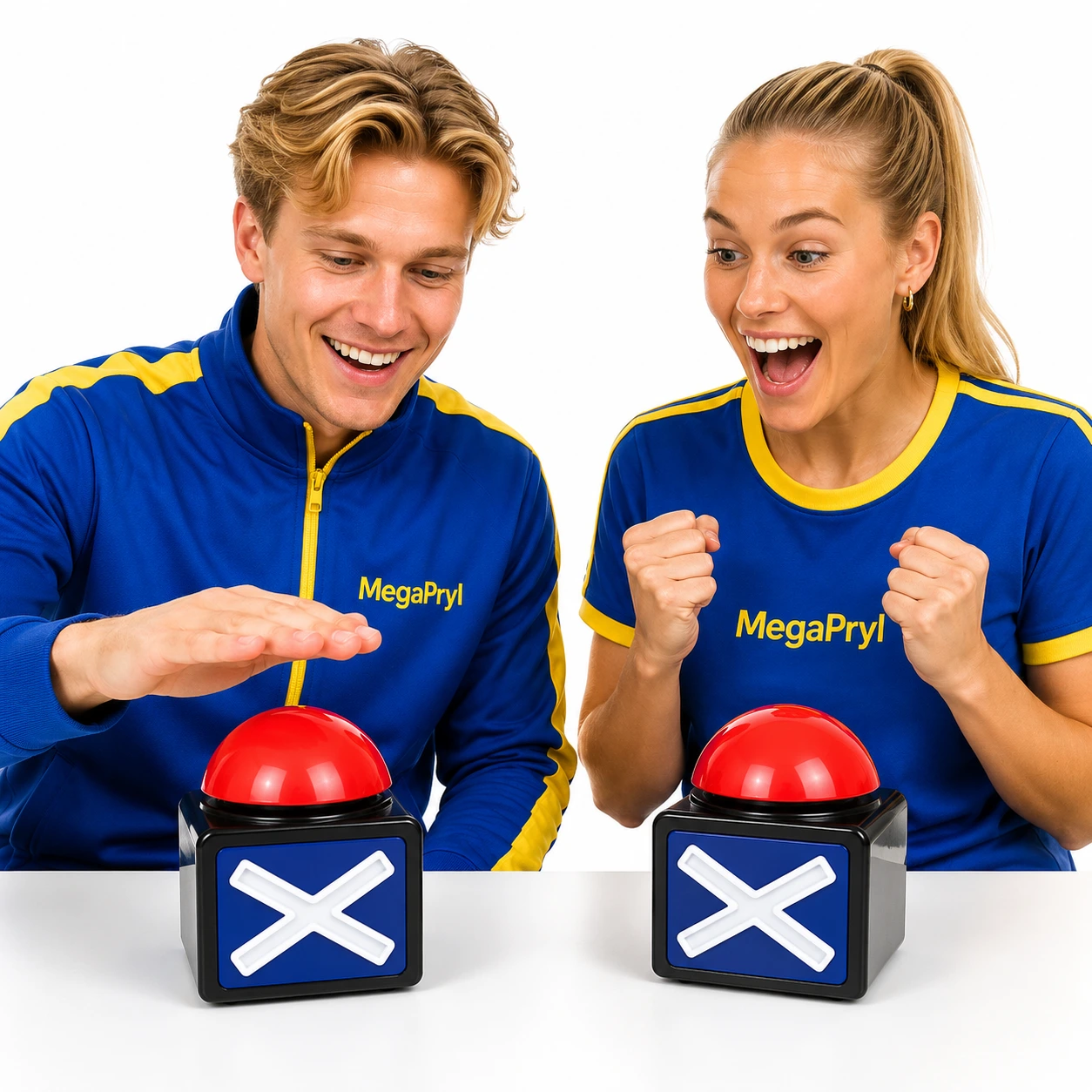Quiz Buzzer med Ljud & Ljus – Röd Svarsknapp för Spel