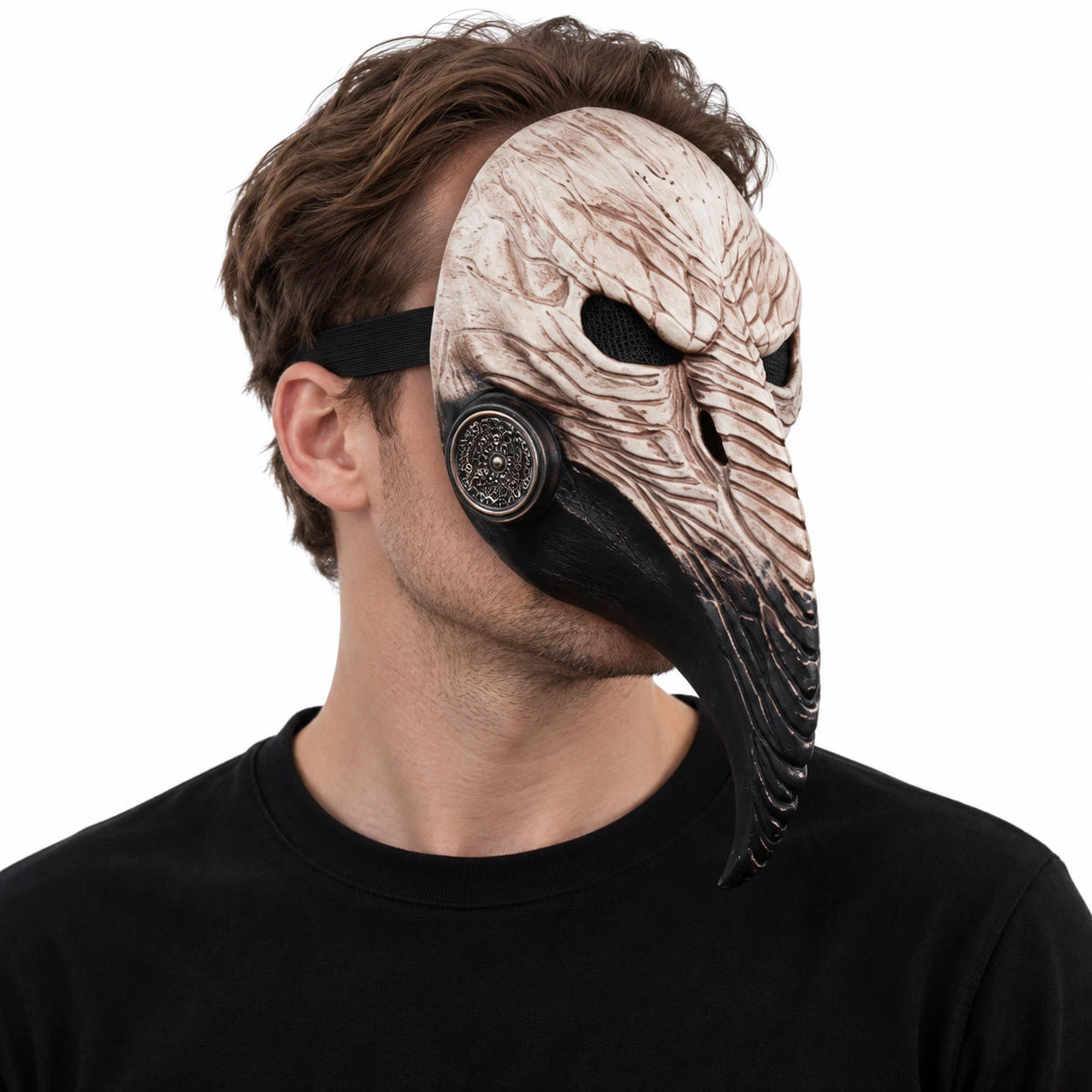 Mask pestläkare i latex med lång näbb
