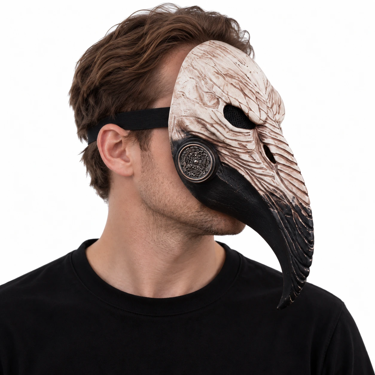 Mask pestläkare i latex med lång näbb
