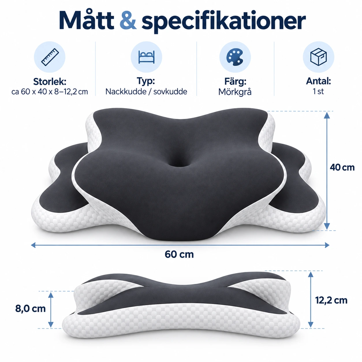 Ergonominen niskatyyny kylki- ja selkänukkujalle