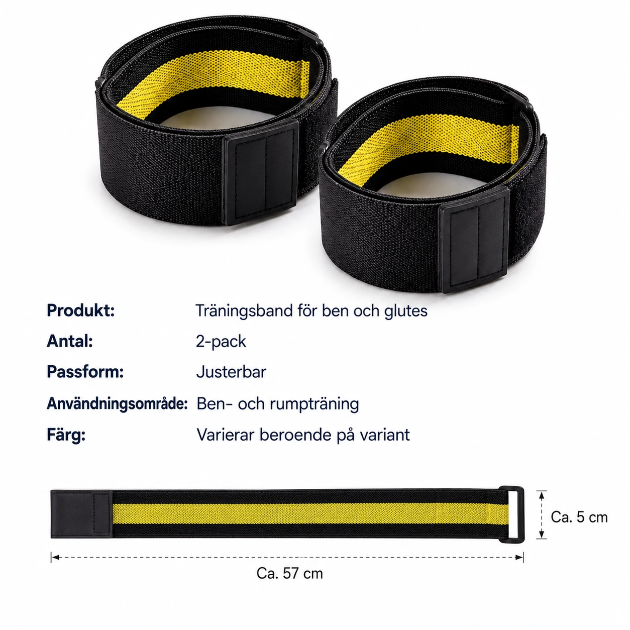 Träningsband för Ben och Glutes – 2-Pack