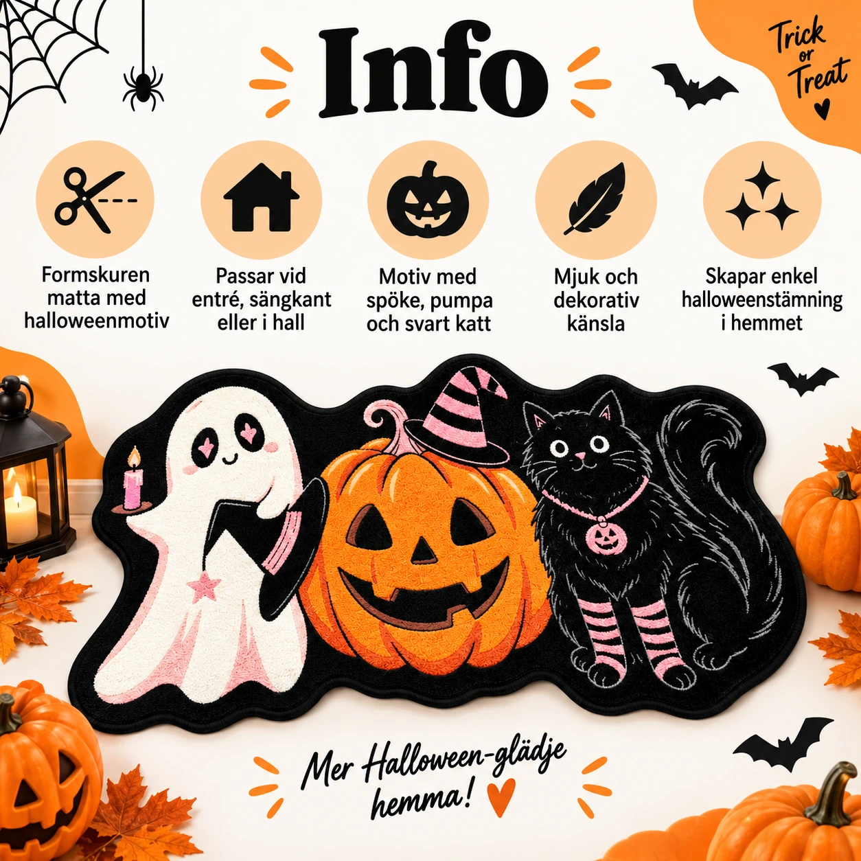 Halloweenmatta för entré och sovrum
