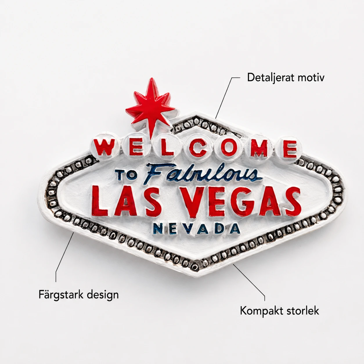 Kylskåpsmagnet med Las Vegas-motiv