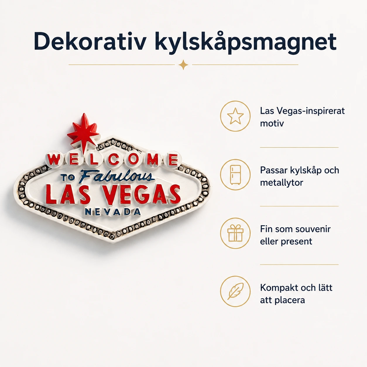 Kylskåpsmagnet med Las Vegas-motiv