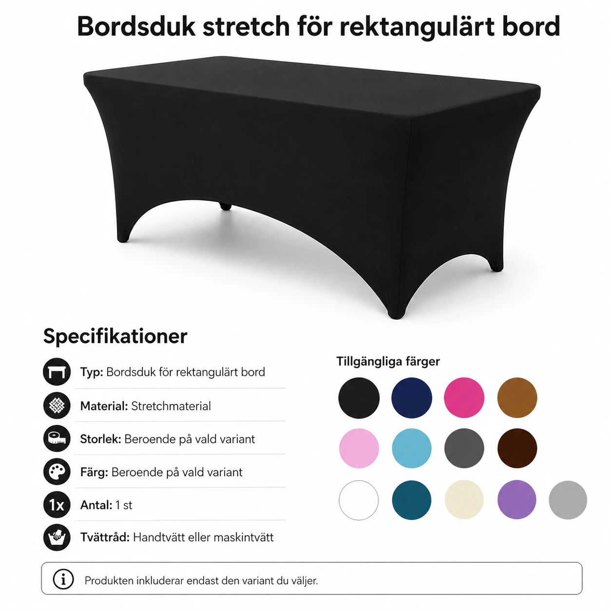 Bordsduk stretch för rektangulärt bord