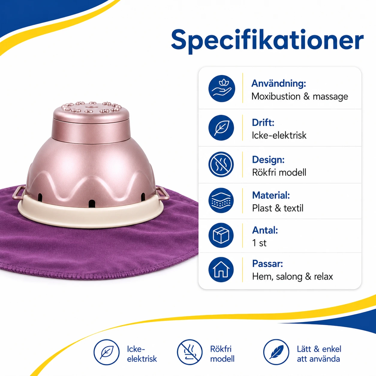 Rökfri Moxibustion Värmeapparat för Massage och Avslappning