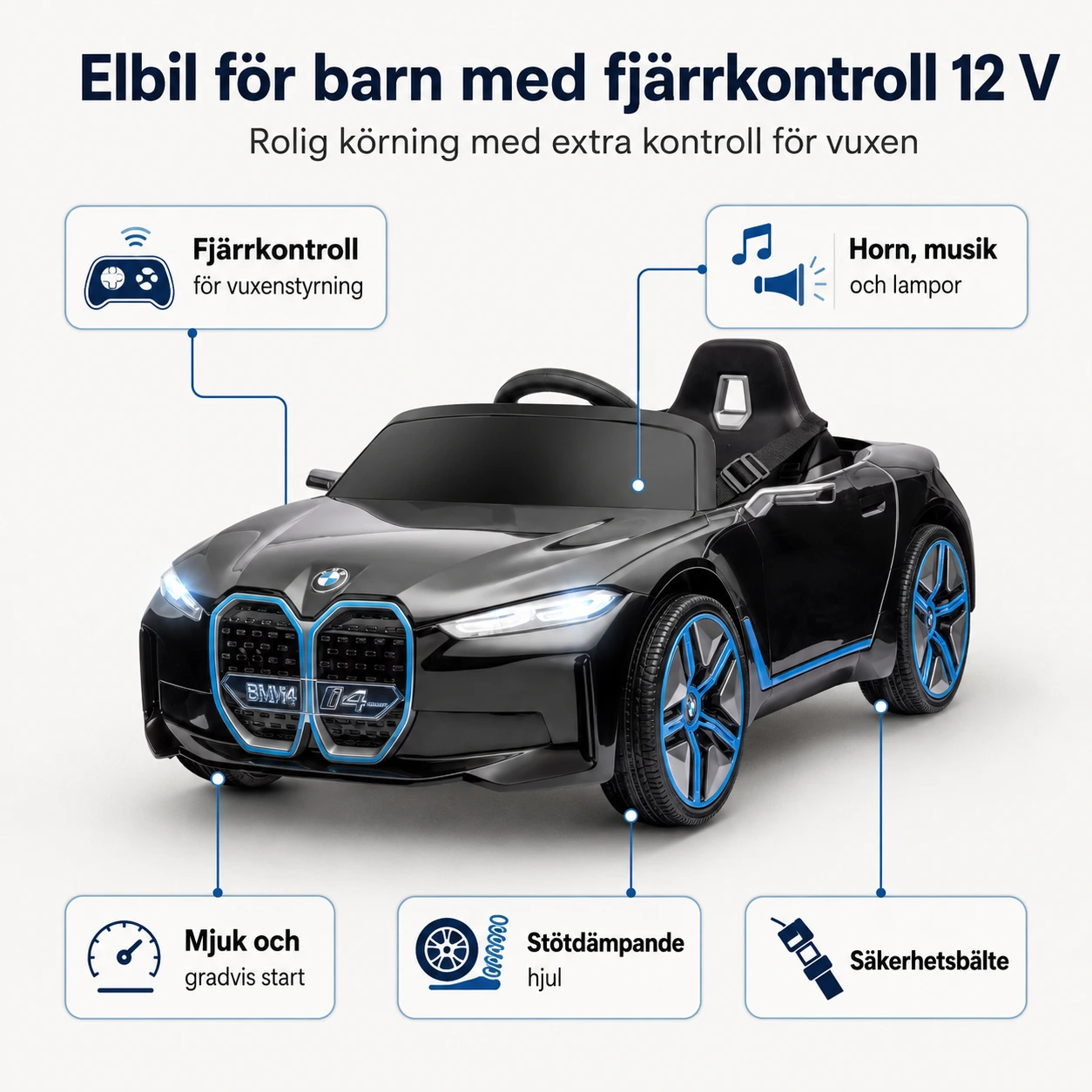 Elbil för barn med fjärrkontroll 12 V
