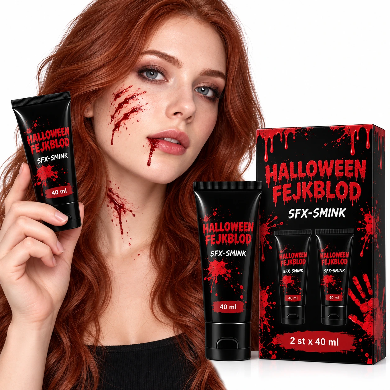 Sminke falskt blod gel for SFX, rød