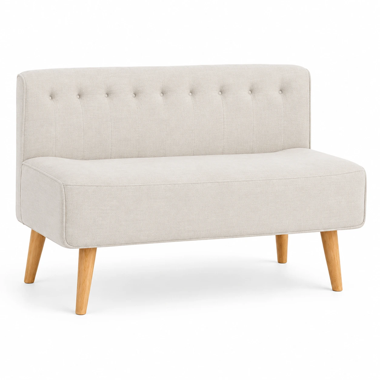 2-Sitssoffa i Linne Beige med Träben