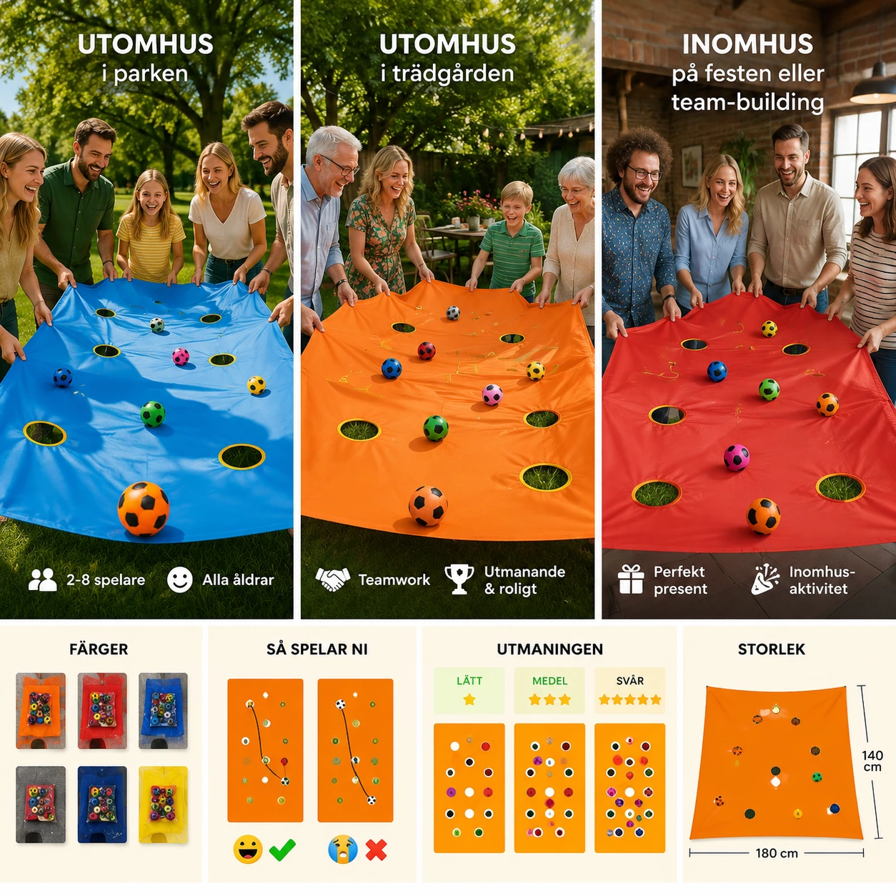 Spelduk med Bollar – Teambuilding för Barn & Vuxna