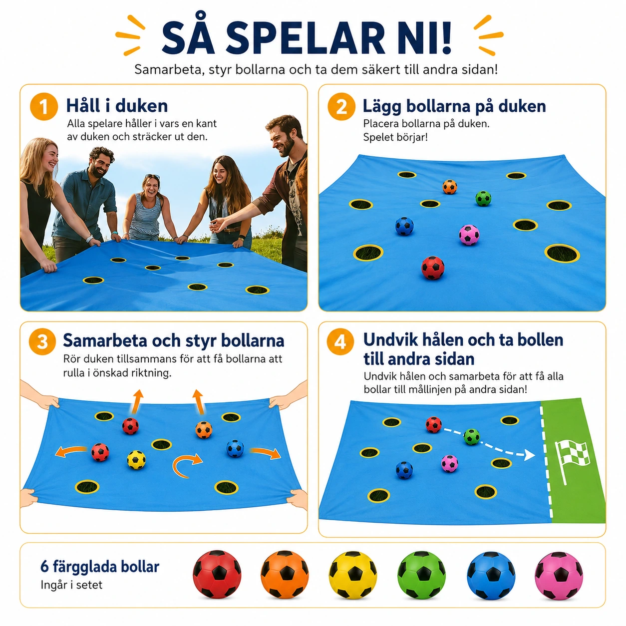 Spelduk med Bollar – Teambuilding för Barn & Vuxna