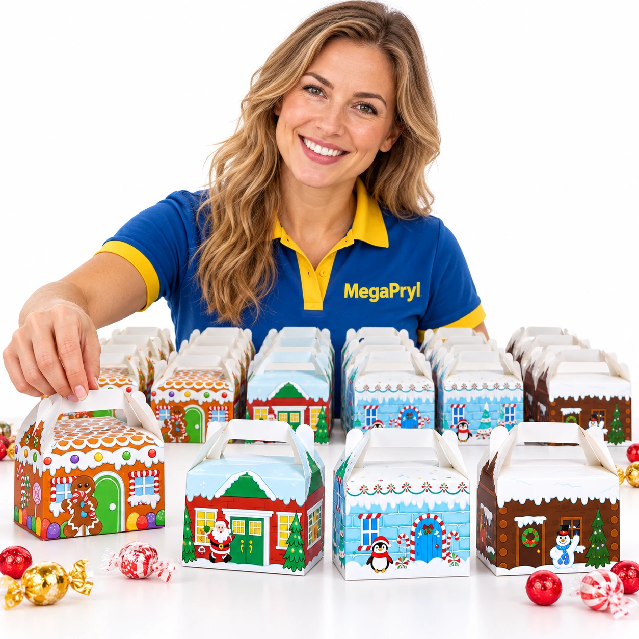 Godisaskar julhus för julgodis och små presenter, 24-pack