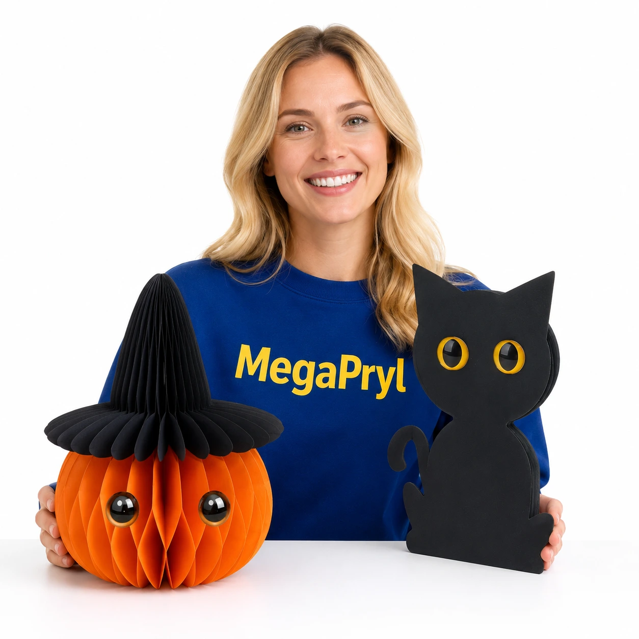 Halloweendekoration i papper med bikakestruktur