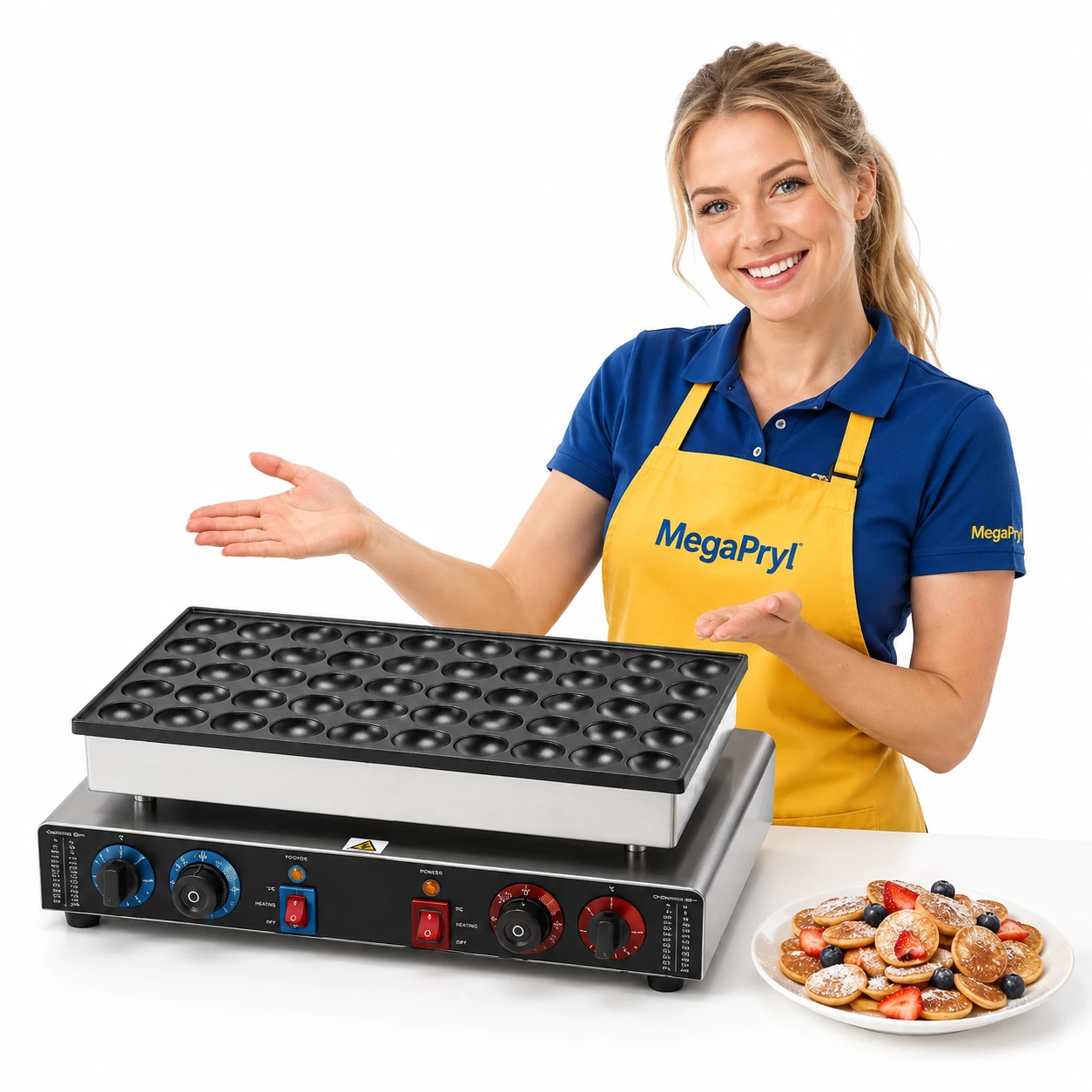 Mini pannkaksmaskin för poffertjes med dubbla zonkontroller