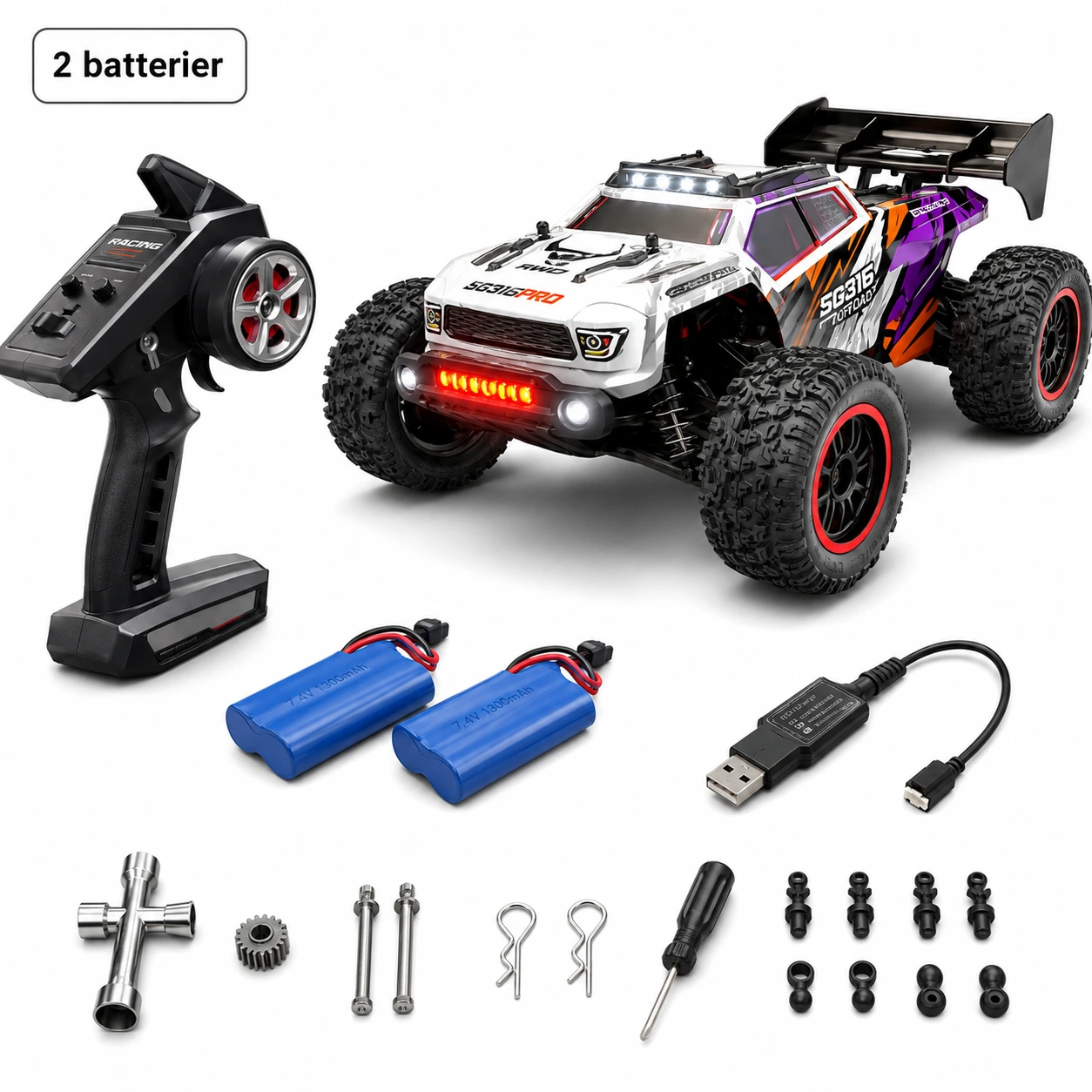 2 batterier