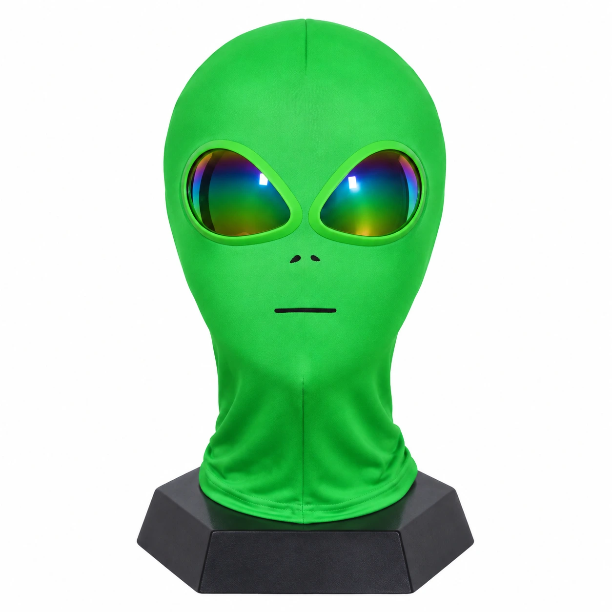 Ansiktsmask alien heltäckande med regnbågsfärgade linser
