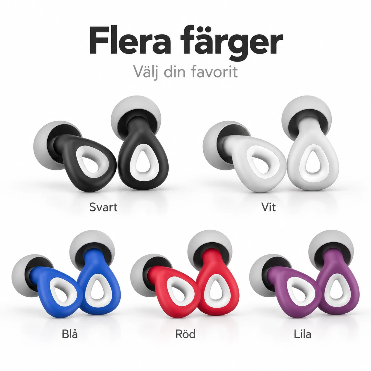 Silikonöronproppar för sömn och simning