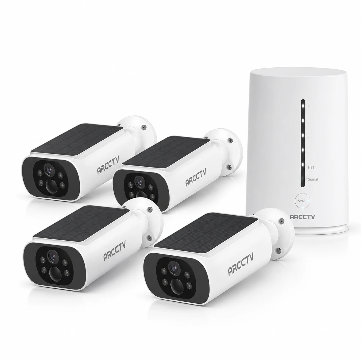 Solcellsdrivet WiFi-Kamerasystem 4MP med 4 Kameror