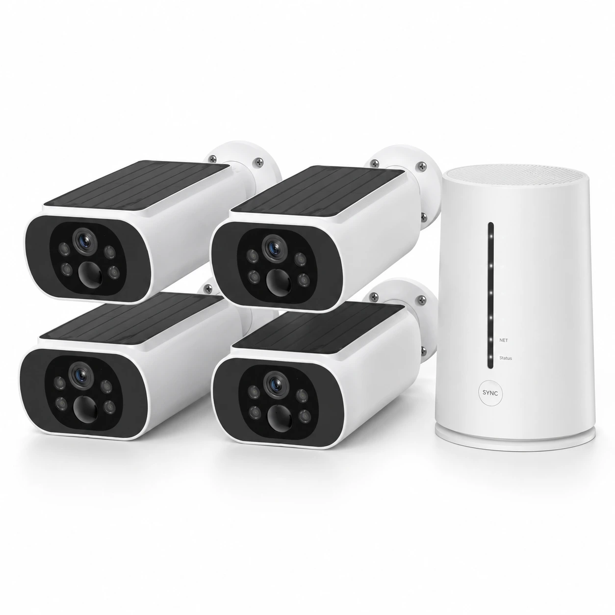 Solcellsdrivet WiFi-Kamerasystem 4MP med 4 Kameror