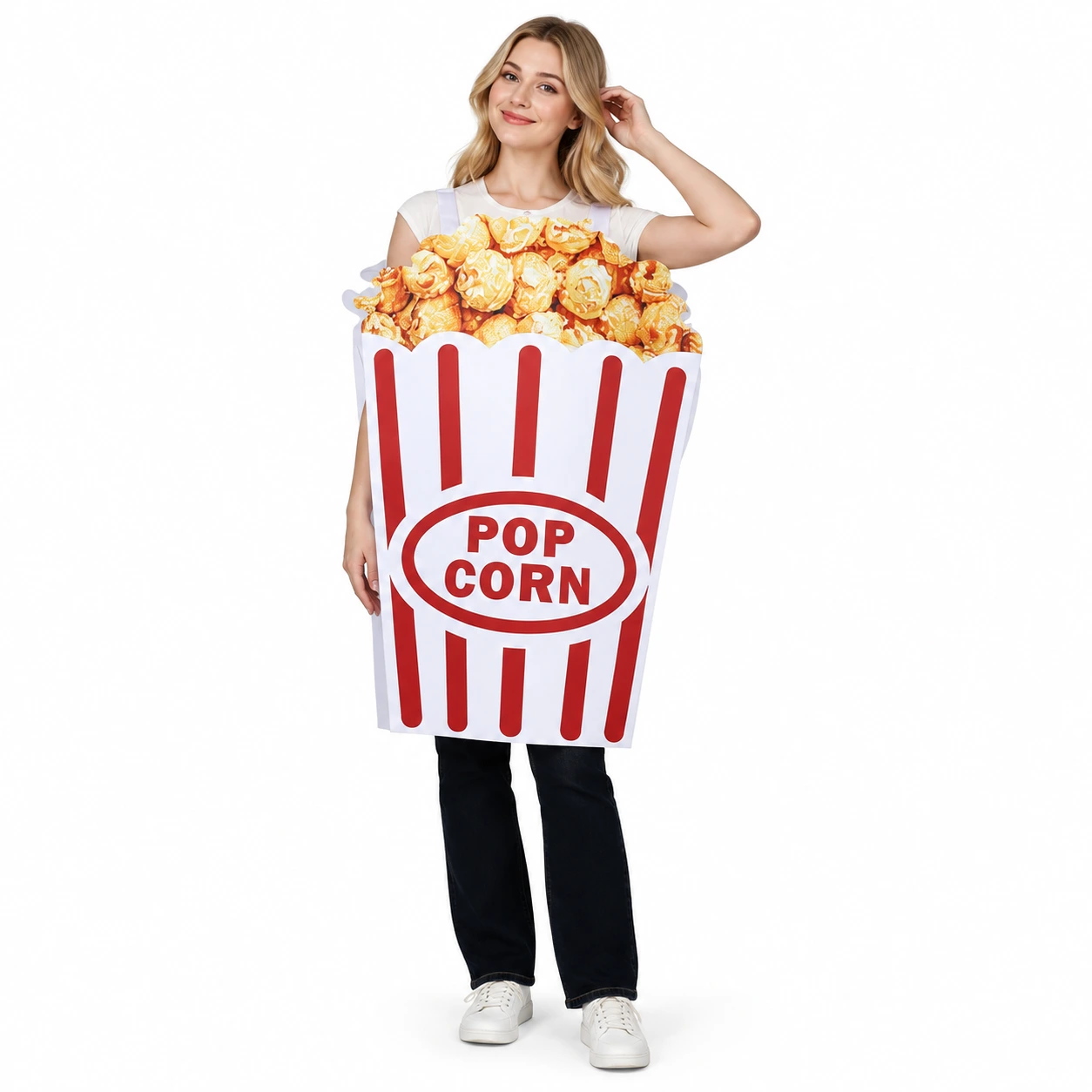 Aikuisten täytetty popcorn-naamiaisasu