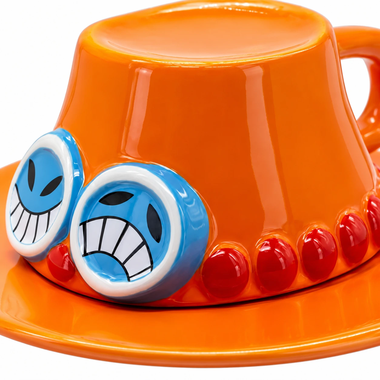 Orange Cowboyhatt Keramikmugg med Fat