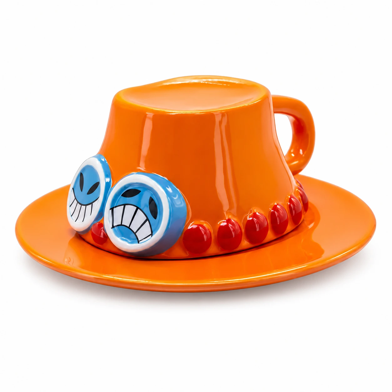 Orange Cowboyhatt Keramikmugg med Fat