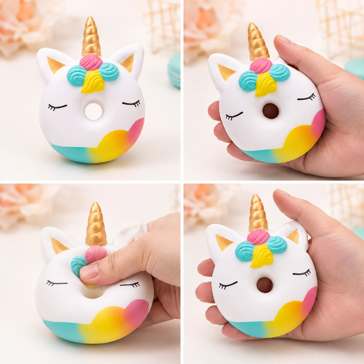 Squishy Enhörning Donut – Mjuk Stressleksak