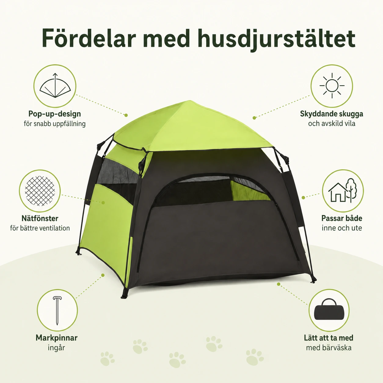 Husdjurstält för hund och katt med pop-up-design