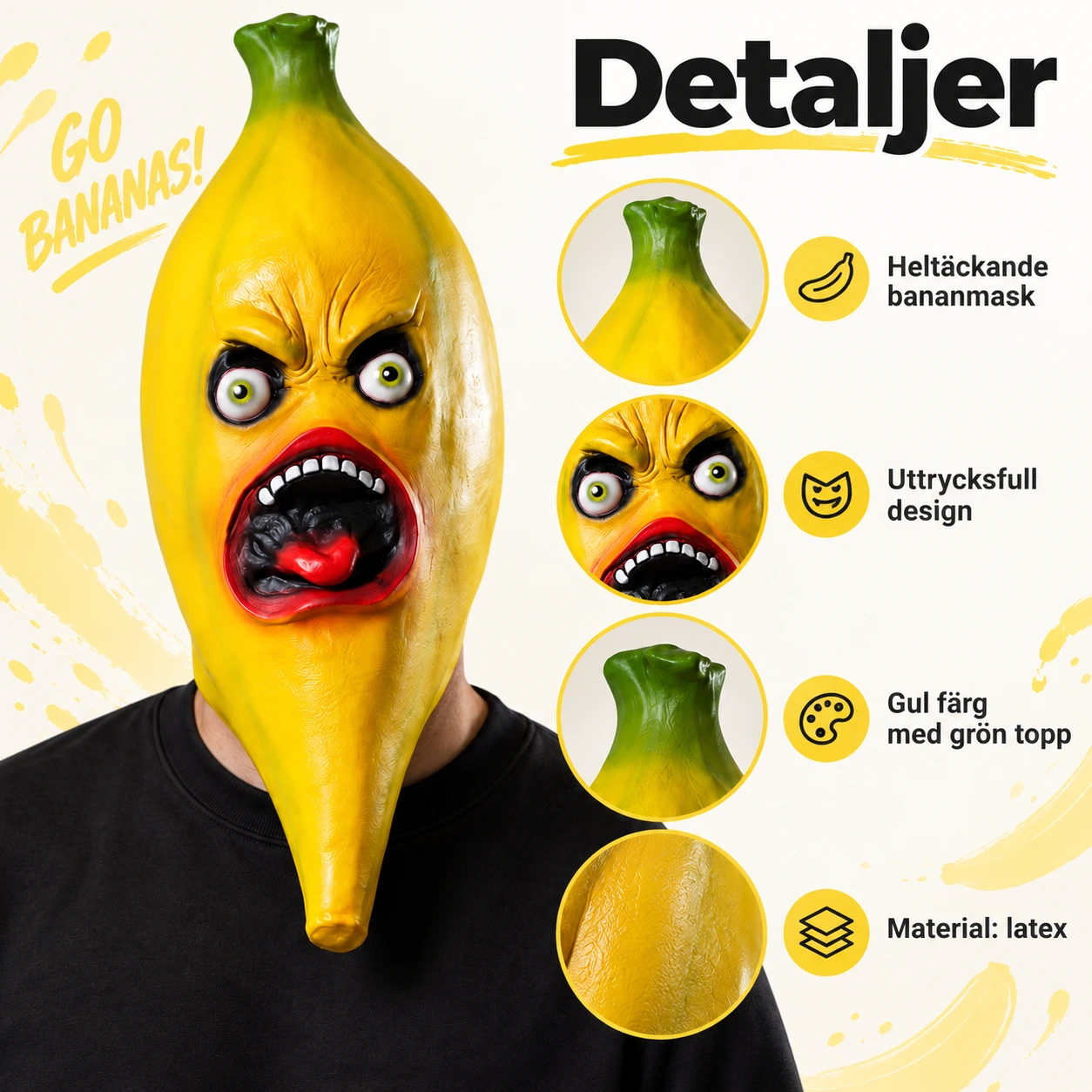 Heldekkende bananmaske i lateks