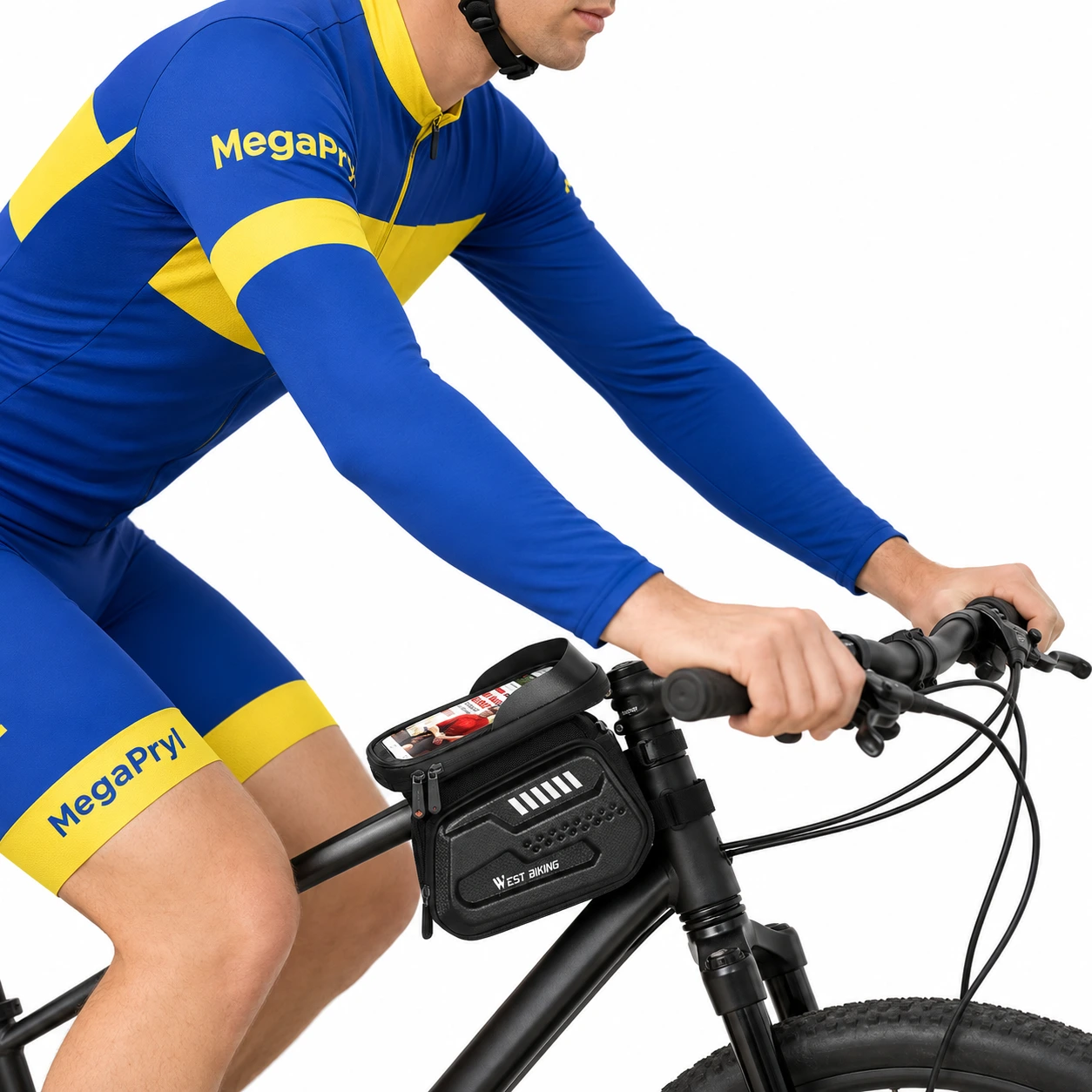 Cykelväska för överrör med mobilfack och touchskärm