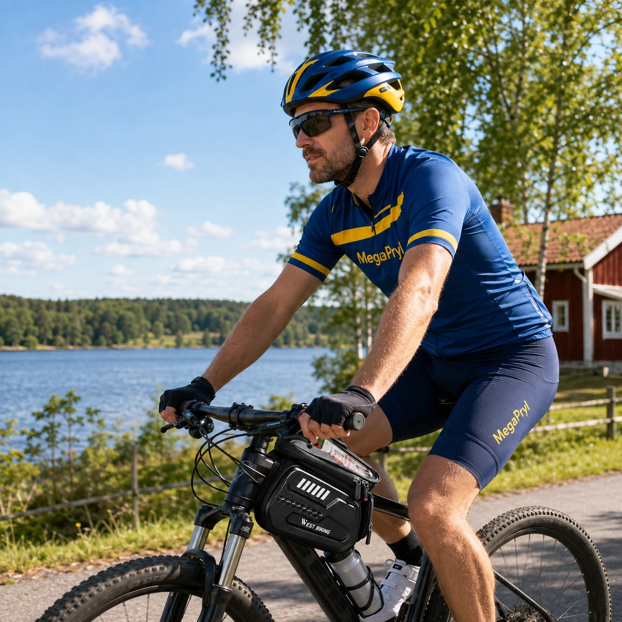 Cykelväska för överrör med mobilfack och touchskärm