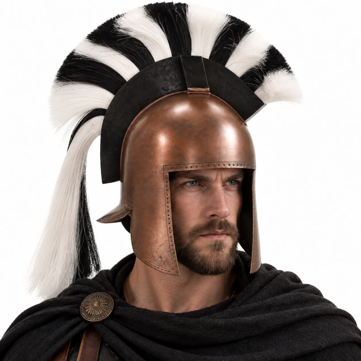Kreikkalainen soturikypärä teräksestä larppiin ja cosplayhin