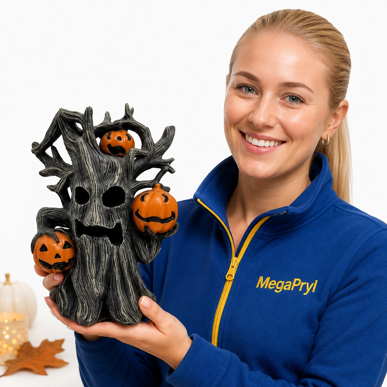 Halloweenstaty trädmonster för heminredning